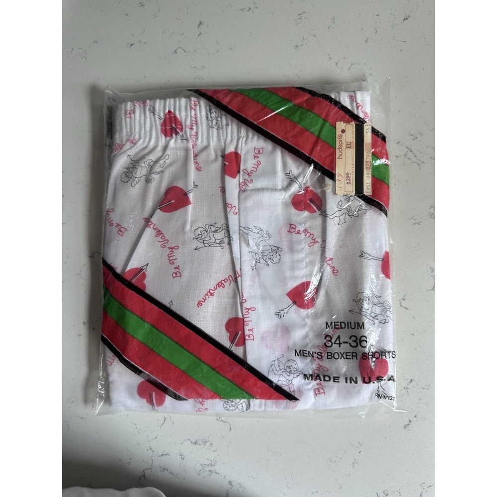 Vintage NOS Cupid Valentine's Boxer Shorts Mens Medium 34-36 Sealed USA 0272